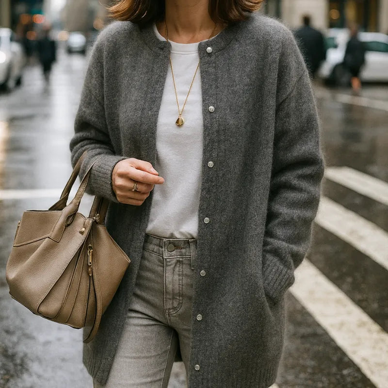 Alessandra | Cardigan lungo in tessuto morbido