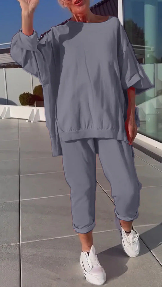 Elisabetta  | Completo da casa con maglione e pantaloni a taglio corto