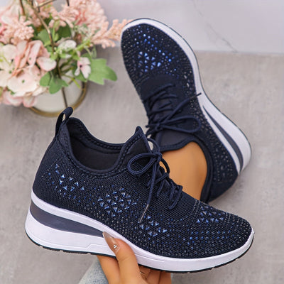 Stella | Sneakers con zeppa da donna con strass