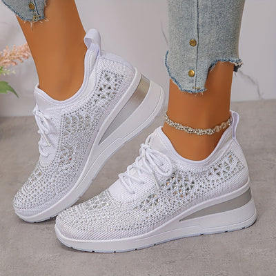 Stella | Sneakers con zeppa da donna con strass