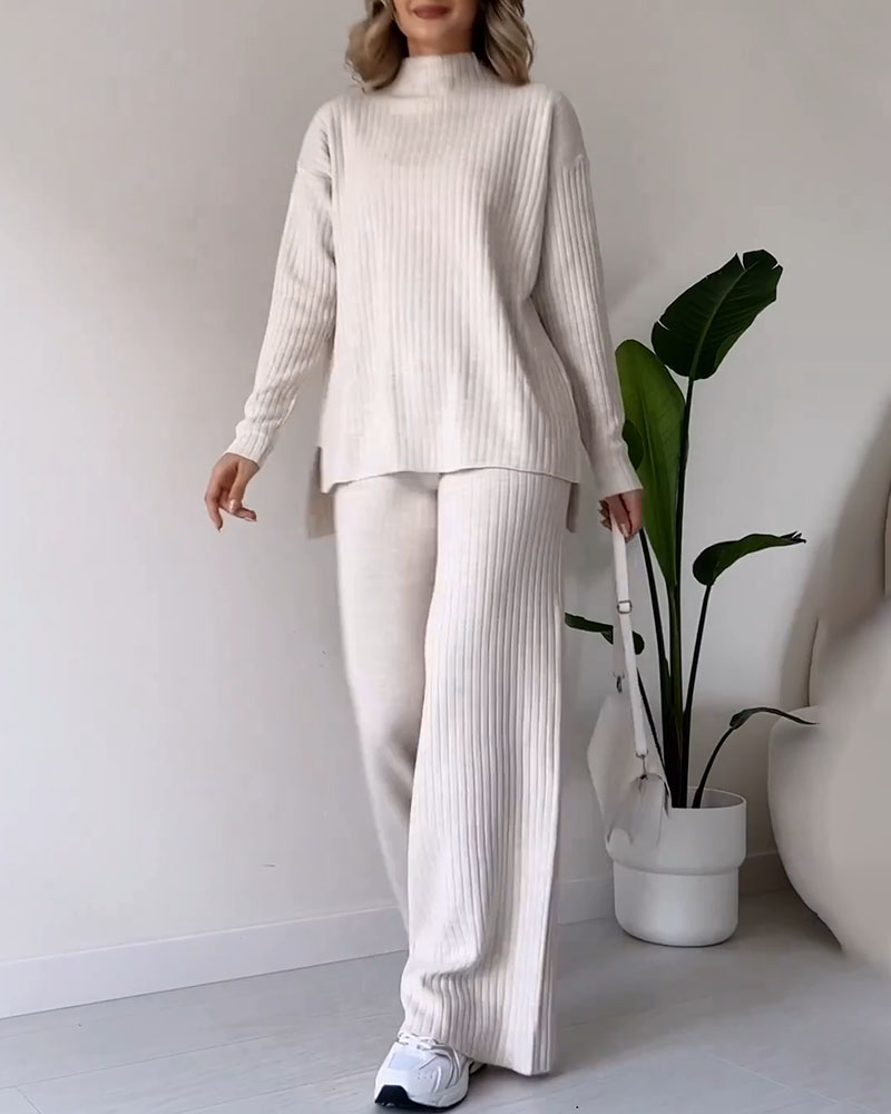 Claudia | Completo da casa in maglia a coste
