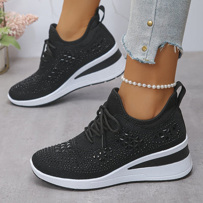 Stella | Sneakers con zeppa da donna con strass