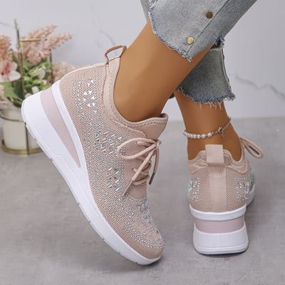 Stella | Sneakers con zeppa da donna con strass