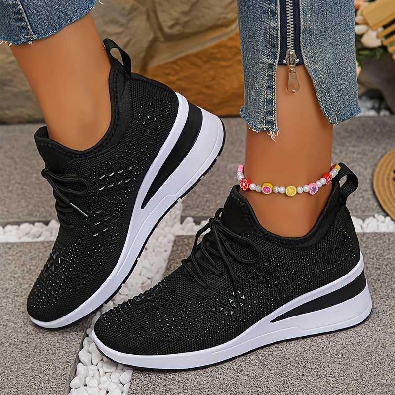 Stella | Sneakers con zeppa da donna con strass