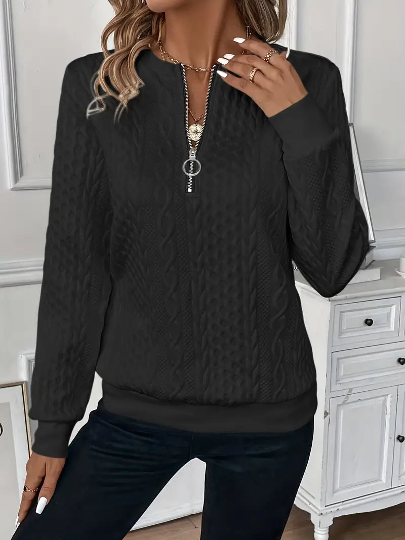Sara | Maglione lavorato a maglia con dettaglio zip
