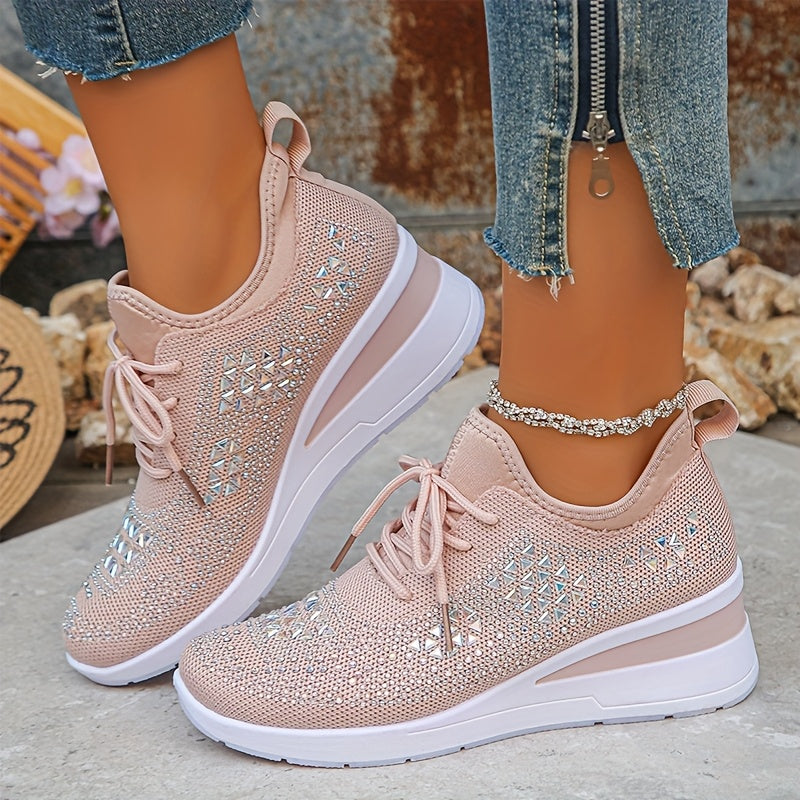 Stella | Sneakers con zeppa da donna con strass