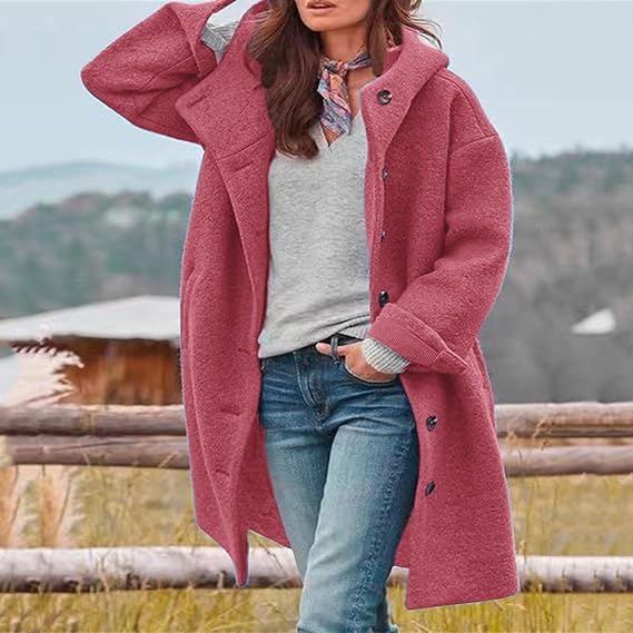 Serena | Cappotto lungo con cappuccio e chiusura frontale