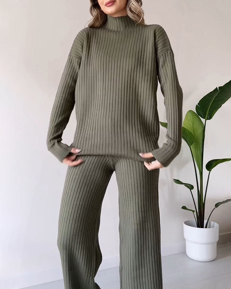 Claudia | Completo da casa in maglia a coste