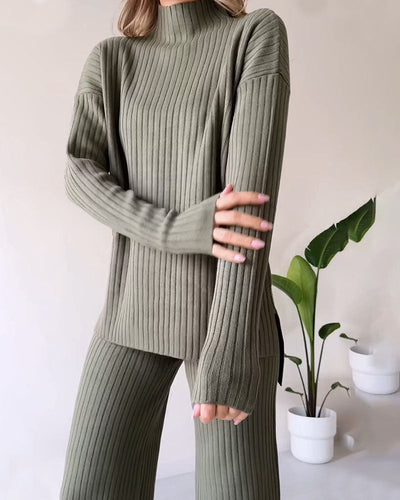 Claudia | Completo da casa in maglia a coste