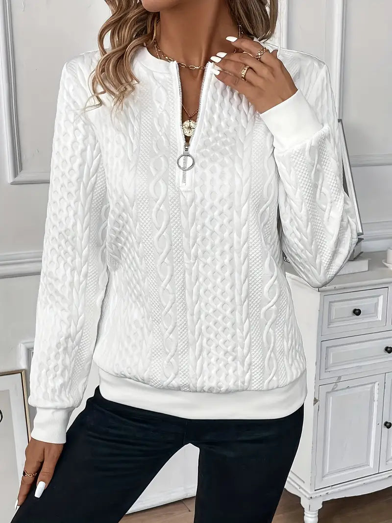 Sara | Maglione lavorato a maglia con dettaglio zip