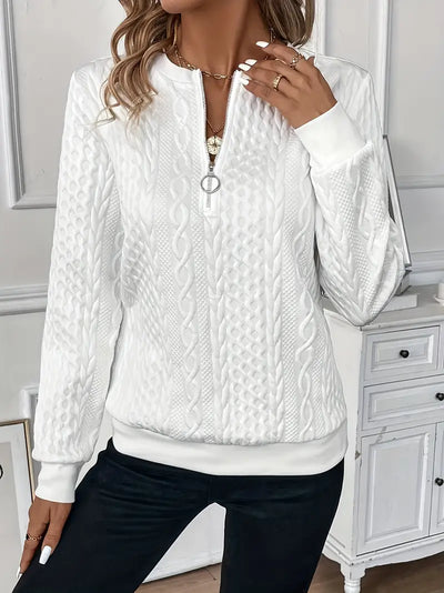 Sara | Maglione lavorato a maglia con dettaglio zip