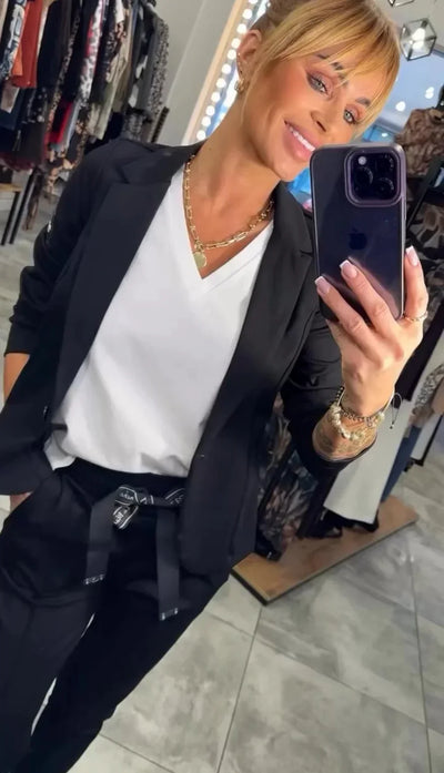 Eleonora | Completo sartoriale con blazer morbido e pantaloni dallo stile sportivo