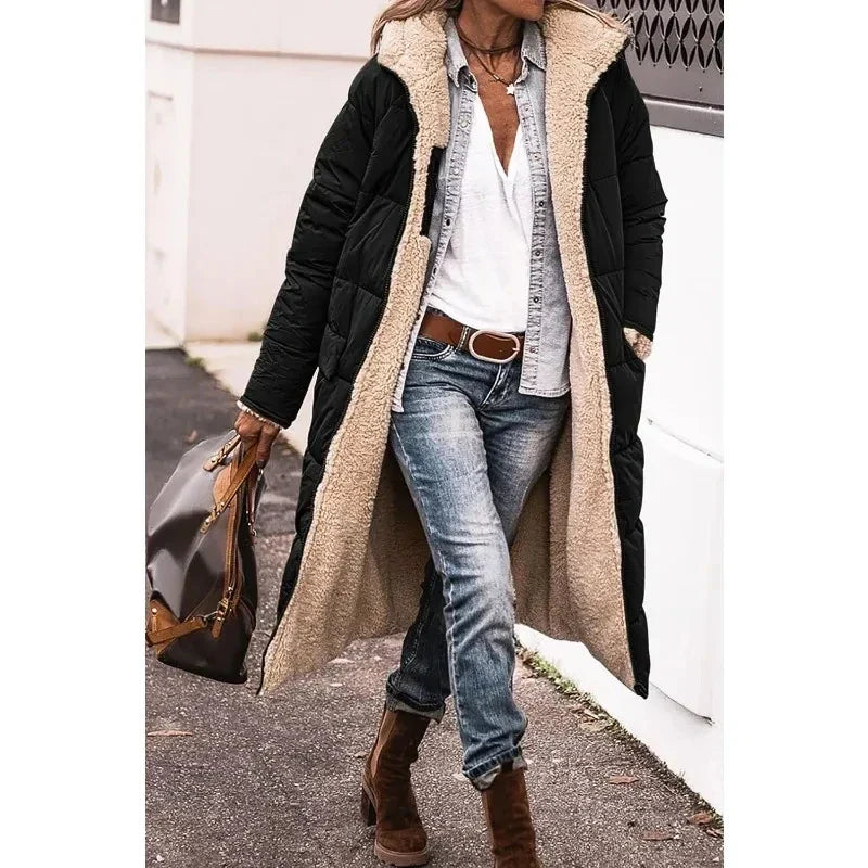Stefania | Cappotto trapuntato reversibile con cappuccio