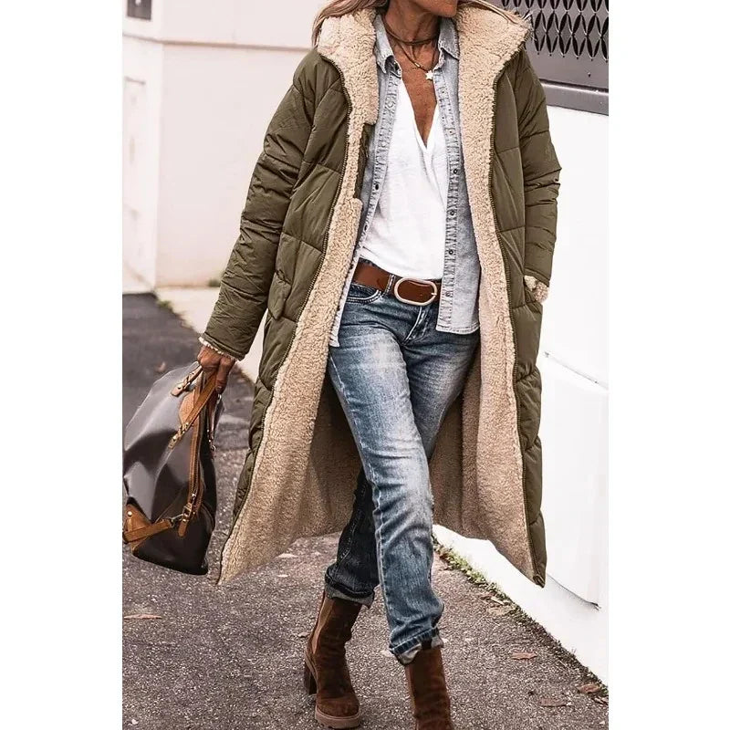 Stefania | Cappotto trapuntato reversibile con cappuccio