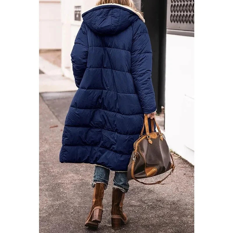 Stefania | Cappotto trapuntato reversibile con cappuccio