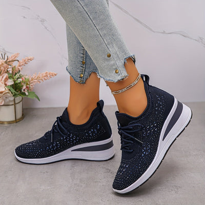 Stella | Sneakers con zeppa da donna con strass