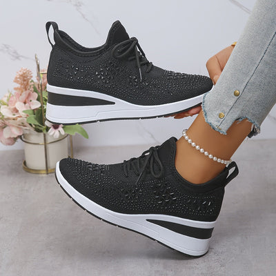 Stella | Sneakers con zeppa da donna con strass