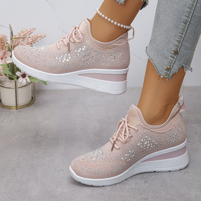 Stella | Sneakers con zeppa da donna con strass