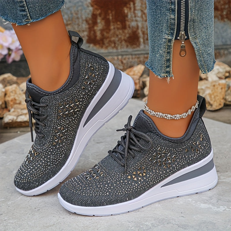 Stella | Sneakers con zeppa da donna con strass