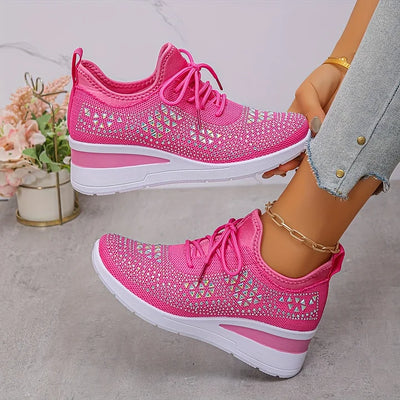 Stella | Sneakers con zeppa da donna con strass