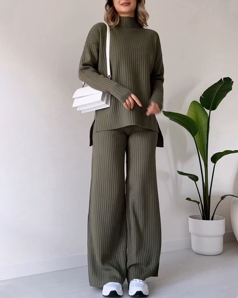 Claudia | Completo da casa in maglia a coste