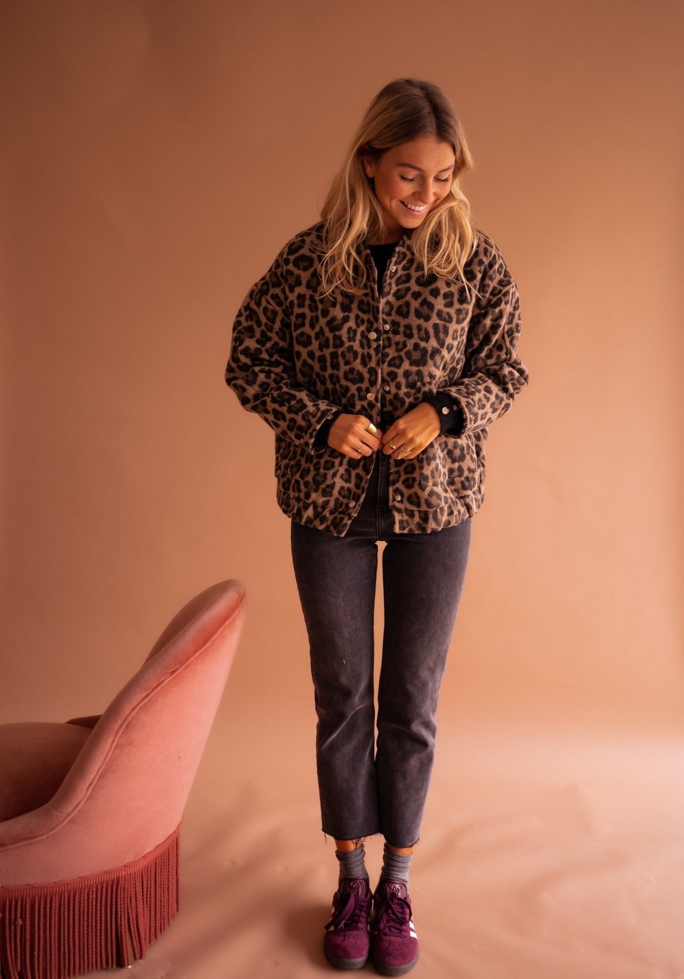 Veronica | Giacca corta con stampa leopardata