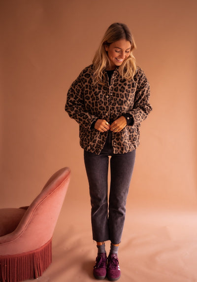 Veronica | Giacca corta con stampa leopardata