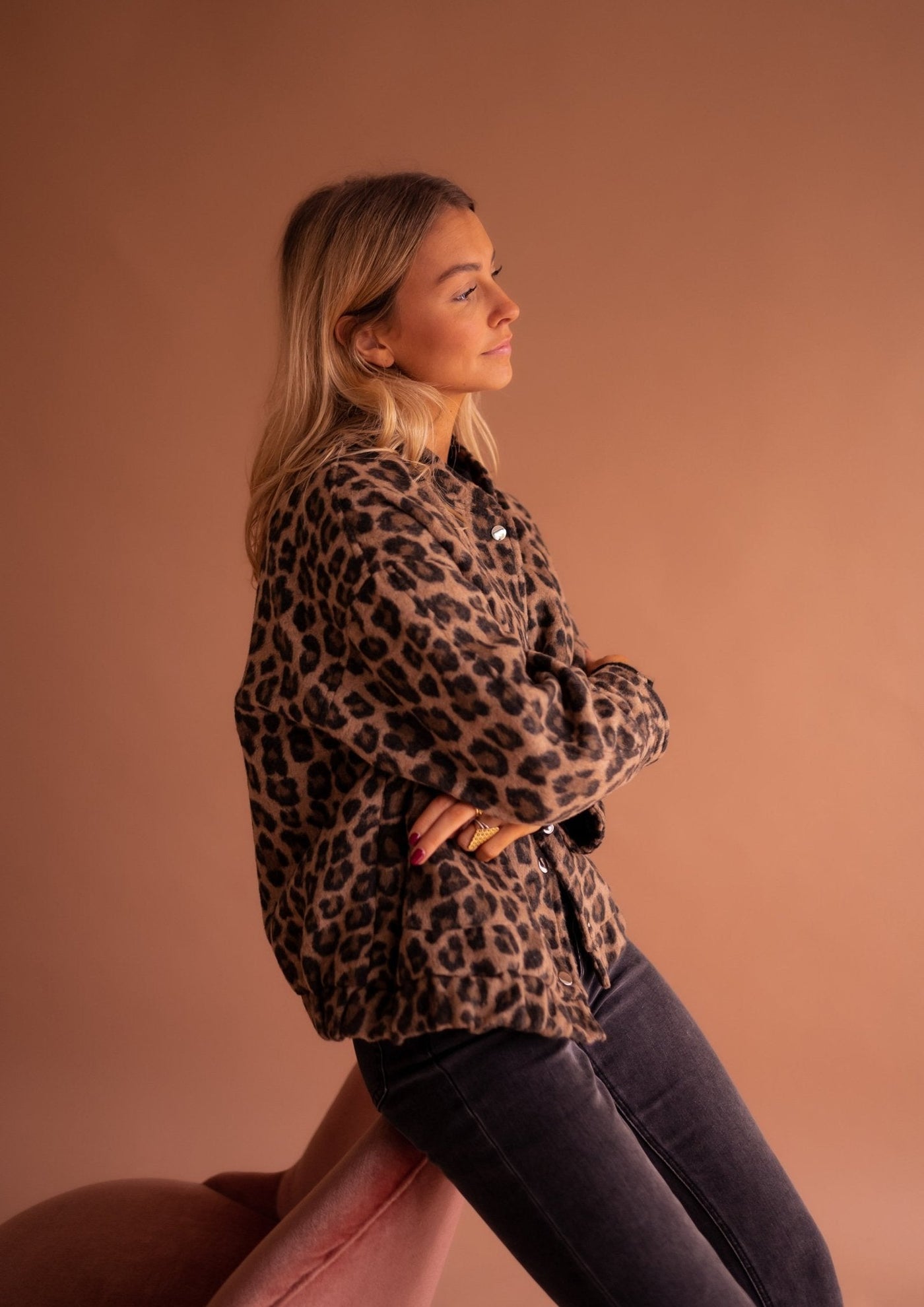 Veronica | Giacca corta con stampa leopardata