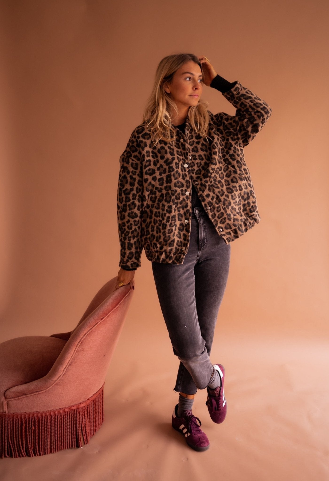 Veronica | Giacca corta con stampa leopardata
